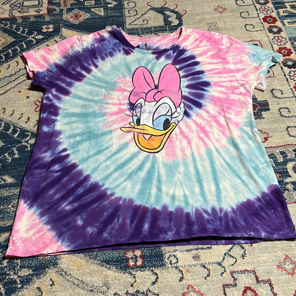 Disney Daisy Duck Tie-Dye Short Sleeve Tee in Pink Blue Purple